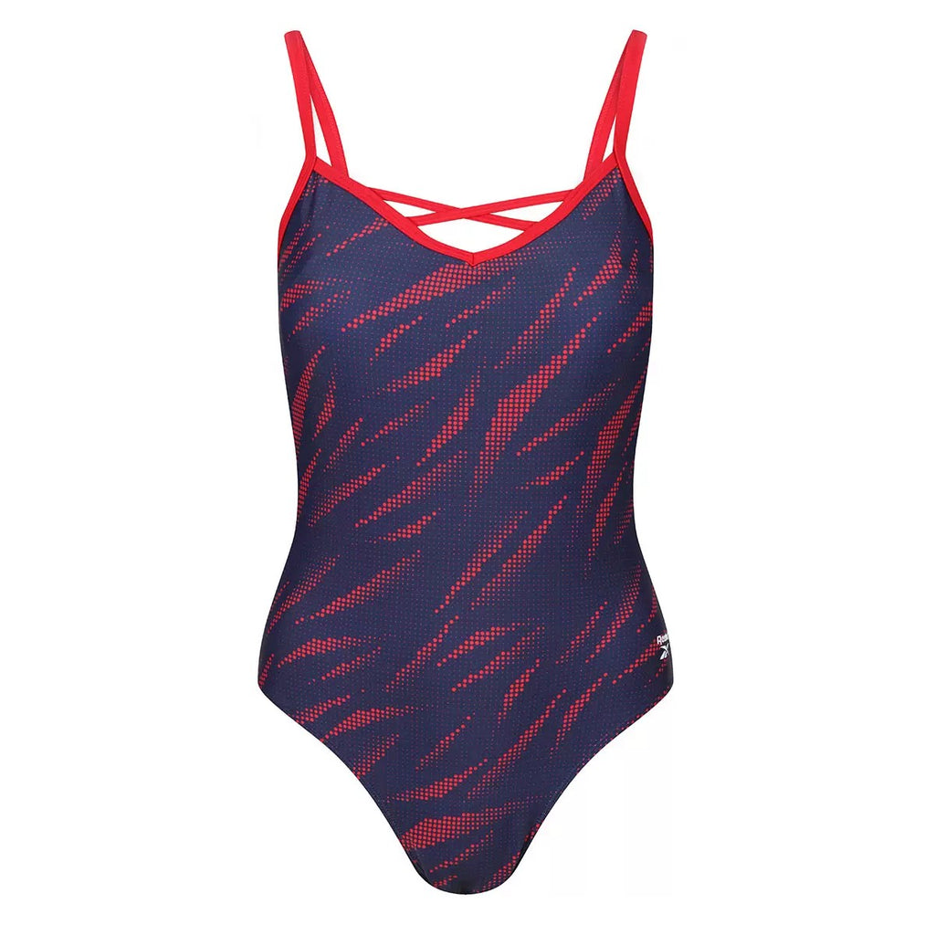 Reebok ladies swimsuit navy/red