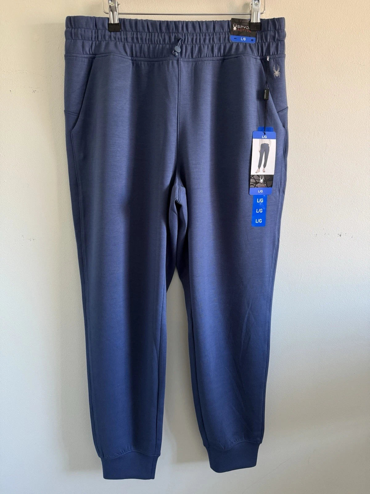 Spyder Active Ladies Joggers Tapered Leg Drawstring Waist Blue Colour Size L