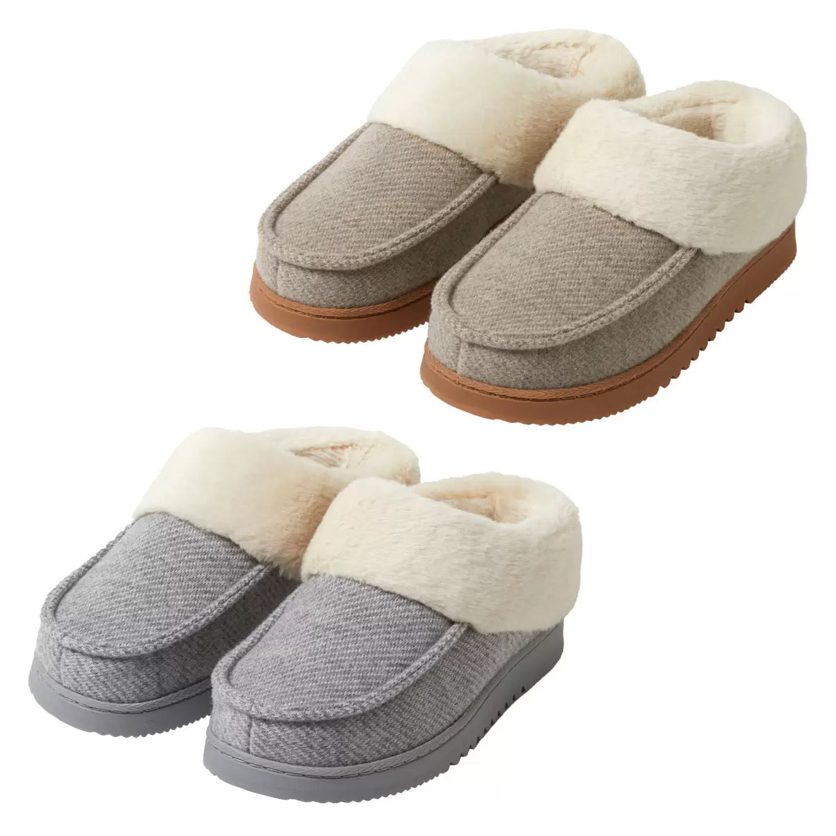 ###Dearfoam's “Total Comfort” Women’s Memory Foam Clog Slipper (Light Heather Grey / Oatmeal))