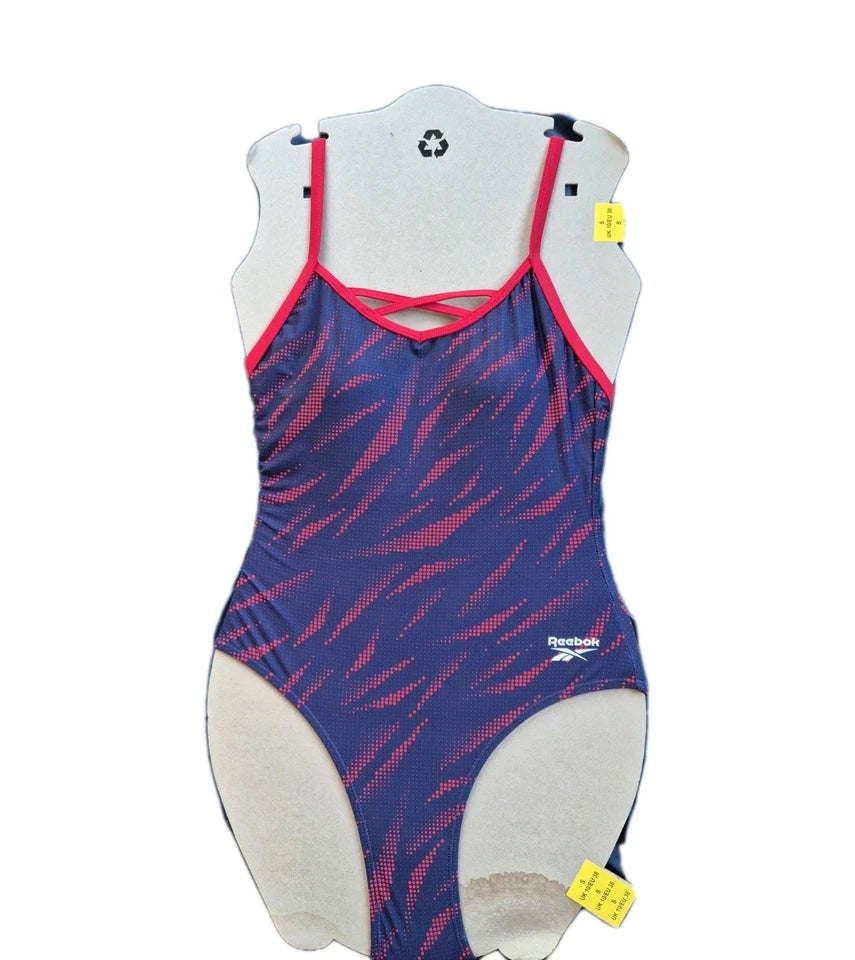 Reebok ladies swimsuit navy/red