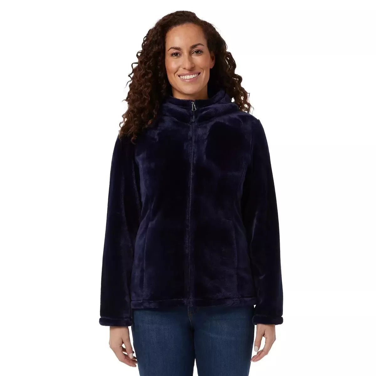 32 Degrees Women's Plush Fleece with Hood in Blue