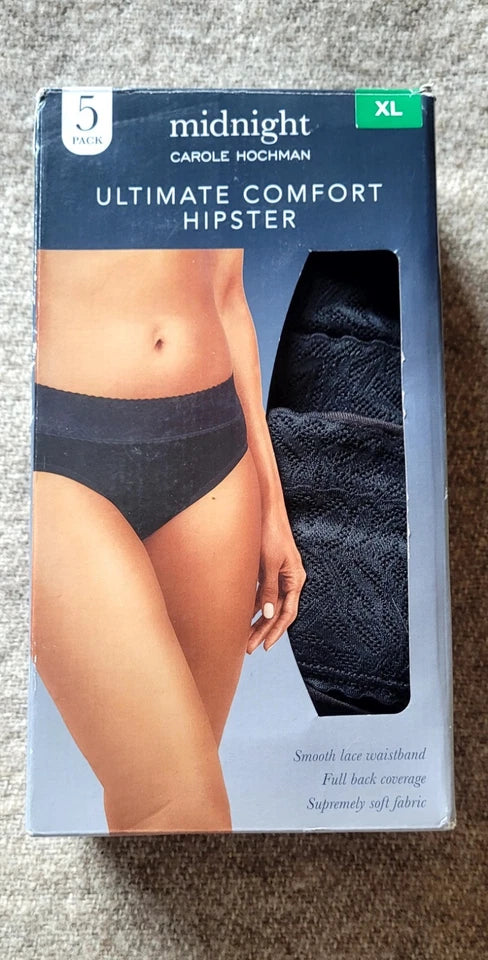 Midnight Carole Hochman Black 5 Pack Ultimate Comfort Hipster Brief
