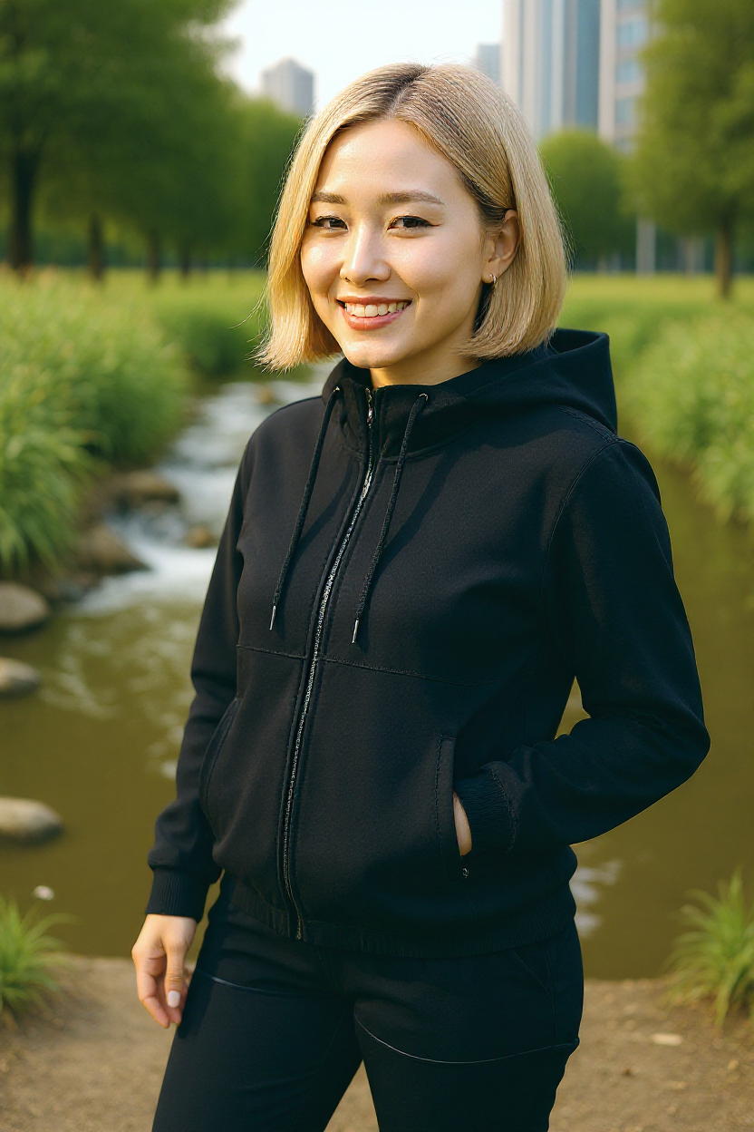 Kirkland Signature Women's Full Zip Active Jacket in Black